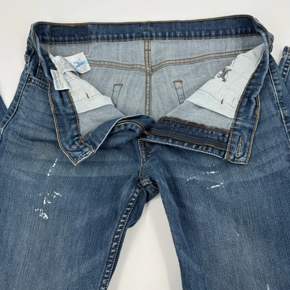 Levis 511 Slim Fit Blue Paint Splatter Jeans Mens 36x30‎ Medium Wash